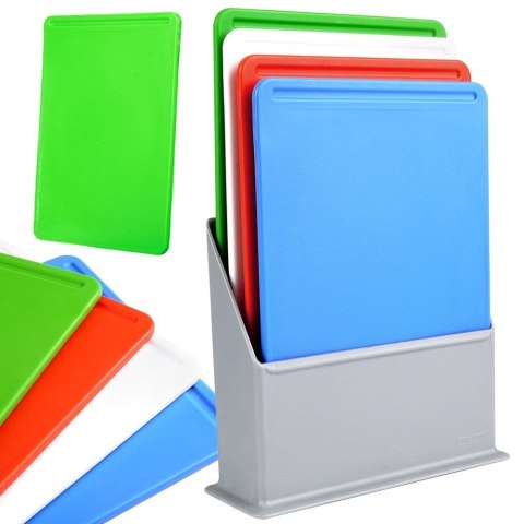 Deski do krojenia plastikowe ze stojakiem 20x15cm 4 szt. EXCELLENT HOUSEWARE 259164