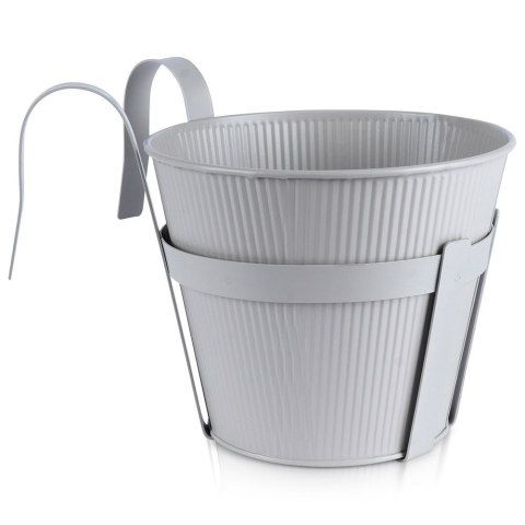Doniczka balkonowa metalowa szara mała 20 cm VILDE 339404