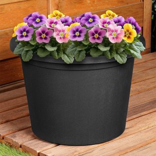 Doniczka ogrodowa plastikowa czarna okrągła 34 cm duża VILDE 339515