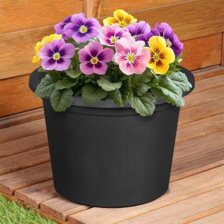 Doniczka ogrodowa plastikowa czarna okrągła duża 27,5 cm VILDE 339514