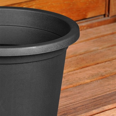 Doniczka ogrodowa plastikowa czarna okrągła duża 27,5 cm VILDE 339514