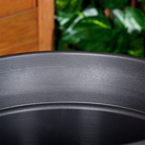 Doniczka ogrodowa plastikowa czarna okrągła duża 38x34 cm VILDE 339499