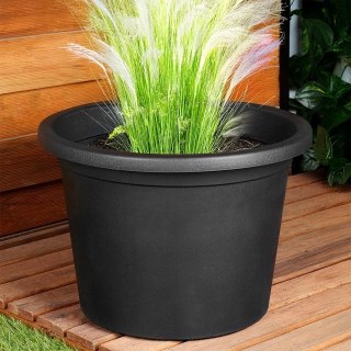 Doniczka ogrodowa plastikowa czarna okrągła duża 39 cm VILDE 339516