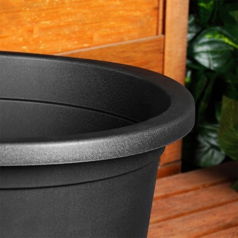 Doniczka ogrodowa plastikowa czarna okrągła duża 39 cm VILDE 339516