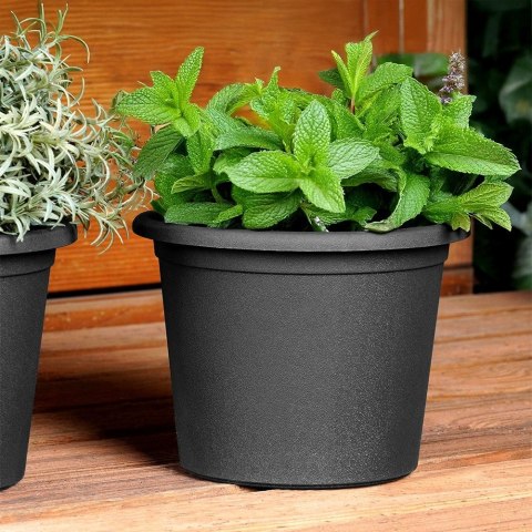 Doniczka ogrodowa plastikowa czarna okrągła mała 14,5 cm 3 szt. VILDE 339511