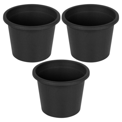 Doniczka ogrodowa plastikowa czarna okrągła mała 14,5 cm 3 szt. VILDE 339511
