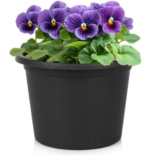 Doniczka ogrodowa plastikowa czarna okrągła mała 20 cm VILDE 339512