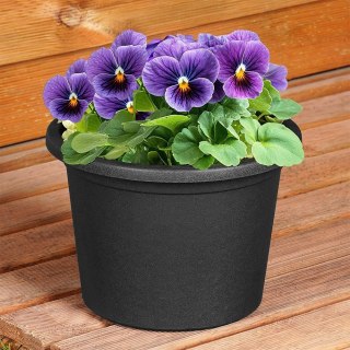 Doniczka ogrodowa plastikowa czarna okrągła mała 20 cm VILDE 339512