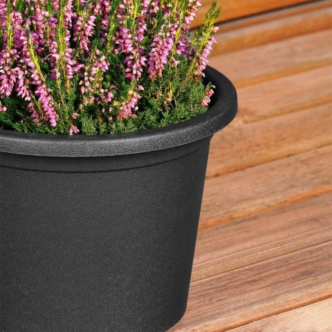 Doniczka ogrodowa plastikowa czarna okrągła mała 20 cm VILDE 339512