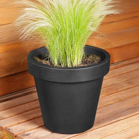 Doniczka ogrodowa plastikowa czarna okrągła mała 29 cm VILDE 339508-S