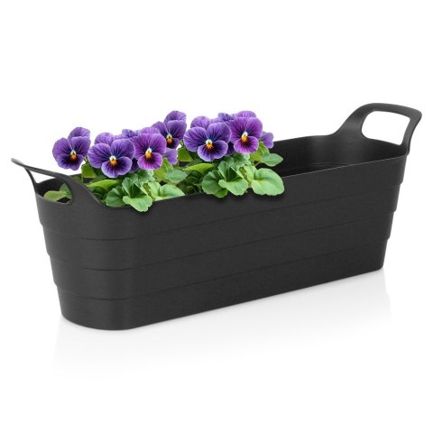 Doniczka ogrodowa plastikowa czarna podłużna duża 44,5 cm VILDE 339517