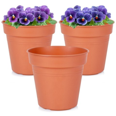 Doniczka ogrodowa plastikowa okrągła średnia 15 cm 3 szt. PROGARDEN 339519