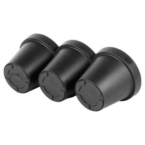 Doniczka ogrodowa plastikowa potrójna czarna duża 39,5 cm VILDE 339509