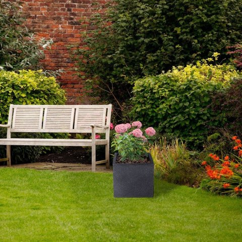 Doniczka ogrodowa plastikowa szara kwadratowa mała 20x17,5 cm VILDE 339318