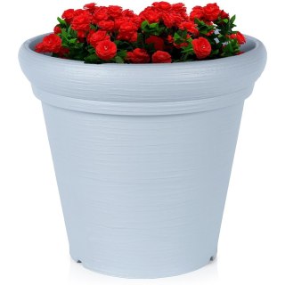 Doniczka ogrodowa plastikowa szara okrągła duża 38x34 cm VILDE 339500