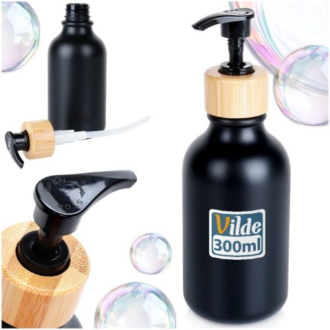 Dozownik do mydła płynu do naczyń na mydło czarny 300ml VILDE 569963