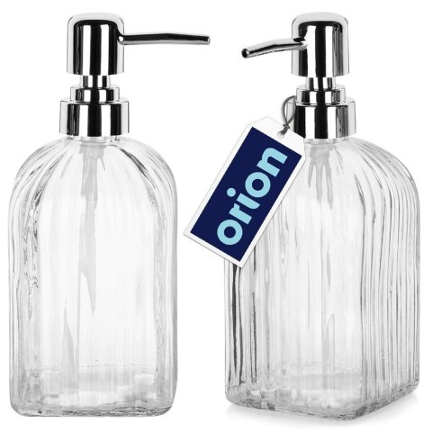 Dozownik do mydła płynu do naczyń szklany przeźroczysty duży 550ml ORION 530786