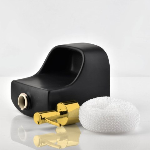 Dozownik do płynu do naczyń z pojemnikiem na gąbkę czarny GOLD 400ml VILDE 568007