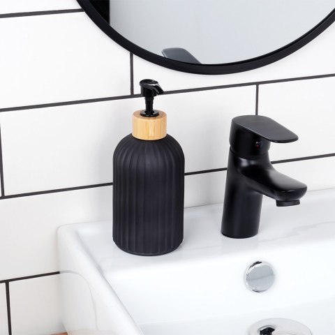 Dozownik szklany do mydła płynu do naczyń na mydło czarny 400ml VILDE 568001