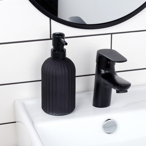 Dozownik szklany do mydła płynu do naczyń zlewozmywaka czarny 400ml VILDE 568002