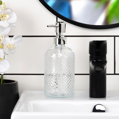 Dozownik szklany na mydło do mydła płynu do naczyń zlewozmywaka 430ml ORION 530785