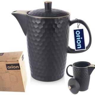 Dzbanek stołowy do kawy herbaty na herbatę ceramiczny czarny TEA TIME 1.3L ORION 156013