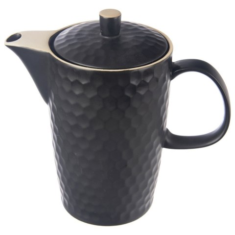 Dzbanek stołowy do kawy herbaty na herbatę ceramiczny czarny TEA TIME 1.3L ORION 156013