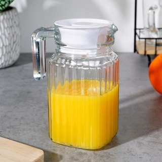 Dzbanek szklany mały 500ml na napoje sok wodę kompot 650ml z pokrywką VILDE 139293