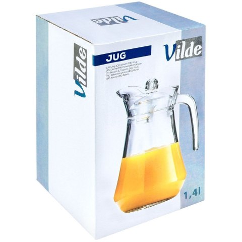 Dzbanek szklany na napoje sok wodę herbatę z pokrywką 1.4L stołowy VILDE 139290