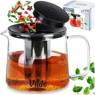 Dzbanek z zaparzaczem do herbaty szklany żaroodporny 1.5L VILDE 259723
