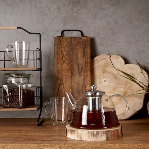 Dzbanek z zaparzaczem do herbaty szklany żaroodporny 1.65L ORION 152594