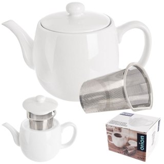 Dzbanek z zaparzaczem do parzenia herbaty porcelanowy biały 700ml MONA ORION 156010