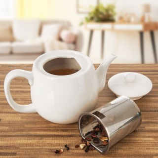 Dzbanek z zaparzaczem do parzenia herbaty porcelanowy biały 700ml MONA ORION 156010