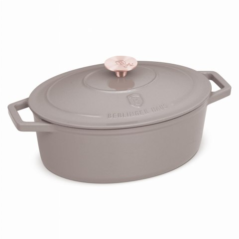 EMALIOWANA BRYTFANNA ŻELIWNA 4.65L 30CM BERLINGER HAUS STRONG MOLD TAUPE BH-6541