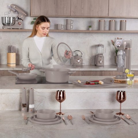 EMALIOWANA BRYTFANNA ŻELIWNA 4.65L 30CM BERLINGER HAUS STRONG MOLD TAUPE BH-6541