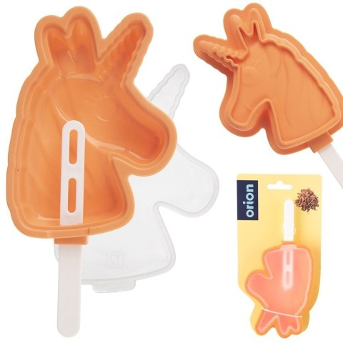 FOREMKA NA LODY SORBET FORMA DO LODÓW NA PATYKU SILIKONOWA Z POKRYWKĄ JEDNOROŻEC ORION 151797