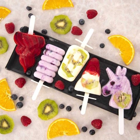 FOREMKA NA LODY SORBET FORMA DO LODÓW NA PATYKU SILIKONOWA Z POKRYWKĄ RAKIETA ORION 154401