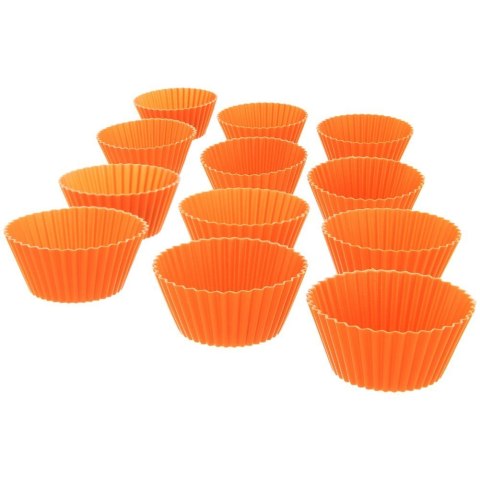 FOREMKI DO MUFFINEK NA BABECZKI MUFFINKI PAPILOTKI SILIKONOWE BRĄZOWE 12 SZTUK 5.5CM ORION 151758