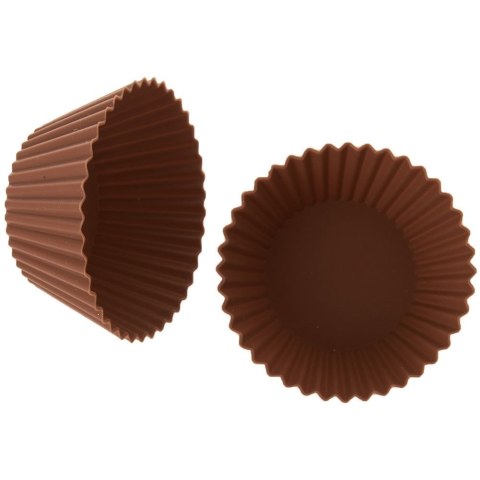 FOREMKI DO MUFFINEK NA BABECZKI MUFFINKI PAPILOTKI SILIKONOWE BRĄZOWE 6 SZTUK 5.5CM ORION 151740
