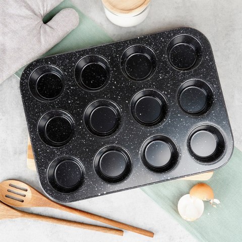 FORMA BLACHA DO 12 MUFFINEK BABECZEK BABECZKI GRANITOWA 35X26.5CM VILDE 279014