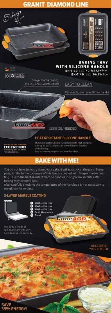 FORMA DO PIECZENIA 40CM BERLINGER HAUS GRANIT DIAMOND BH-1139