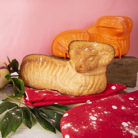 FORMA DO PIECZENIA CIASTA BABKI SILIKONOWA BARANEK POMARAŃCZOWA SILLINIE ORION 151735