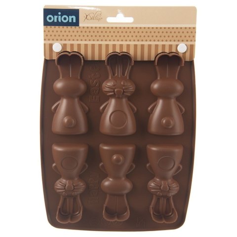 FORMA DO PIECZENIA CIASTEK I PRALIN SILIKONOWA BRĄZOWA ZAJĄCZEK SILLINIE ORION 151784