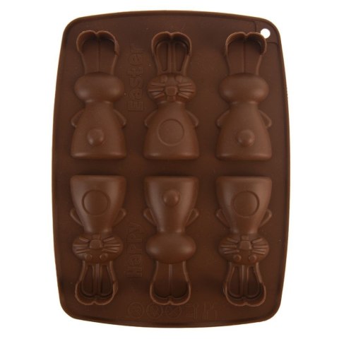 FORMA DO PIECZENIA CIASTEK I PRALIN SILIKONOWA BRĄZOWA ZAJĄCZEK SILLINIE ORION 151784