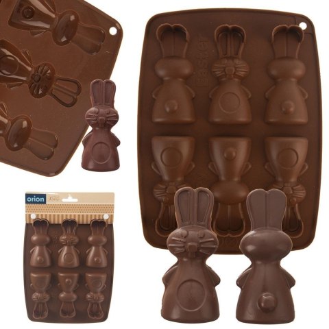 FORMA DO PIECZENIA CIASTEK I PRALIN SILIKONOWA BRĄZOWA ZAJĄCZEK SILLINIE ORION 151784