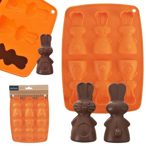 FORMA DO PIECZENIA CIASTEK I PRALIN SILIKONOWA POMARAŃCZOWA ZAJĄCZEK SILLINIE ORION 151785