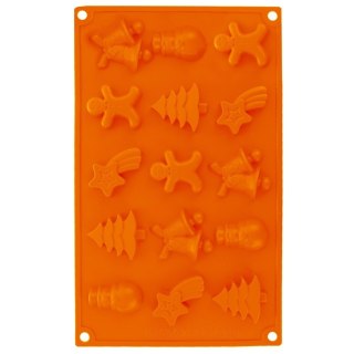 FORMA DO PIECZENIA MINI CIASTEK SILIKONOWA BRĄZOWA ŚWIĄTECZNA MIX SILLINIE ORION 151754