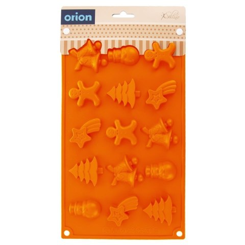 FORMA DO PIECZENIA MINI CIASTEK SILIKONOWA BRĄZOWA ŚWIĄTECZNA MIX SILLINIE ORION 151754