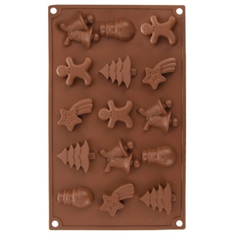 FORMA DO PIECZENIA MINI CIASTEK SILIKONOWA POMARAŃCZOWA ŚWIĄTECZNA MIX SILLINIE ORION 151753