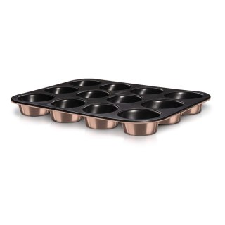 FORMA DO PIECZENIA MUFFINÓW x12 BERLINGER HAUS METALLIC ROSE GOLD BH-6473